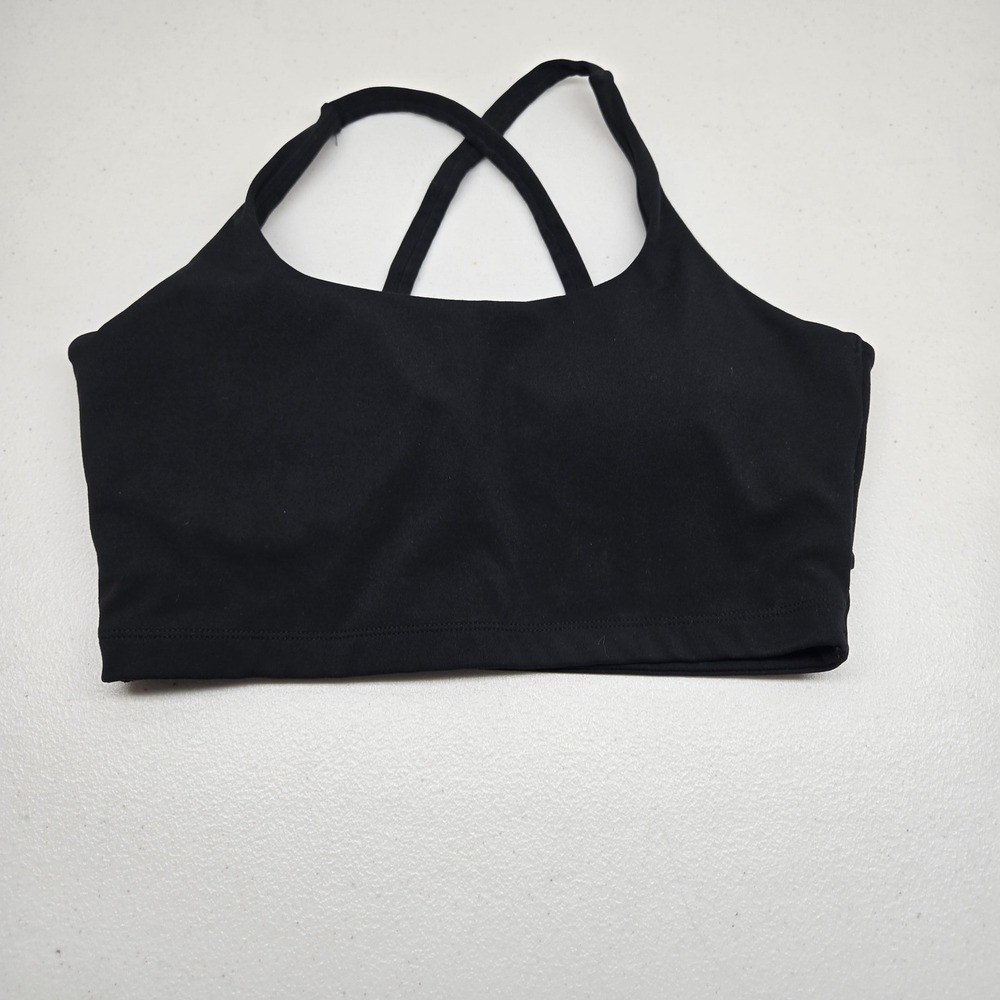 Alphalete Women Sports‎ Bra Medium Black Wireless Crossback Pullover